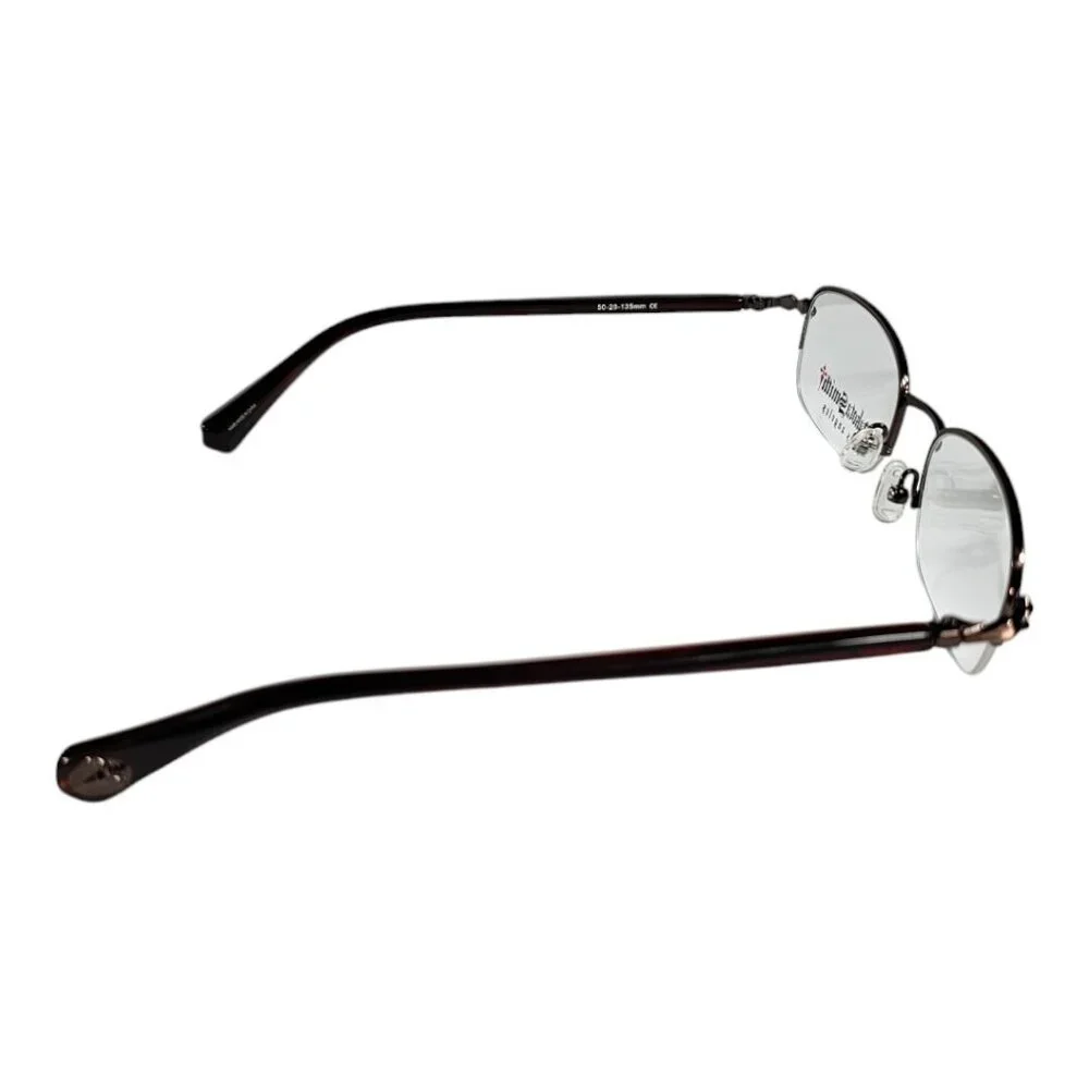 Dakota Smith Liberty Brown Women's 50-20-135 Metal Half Rim Eyeglasses Demo.